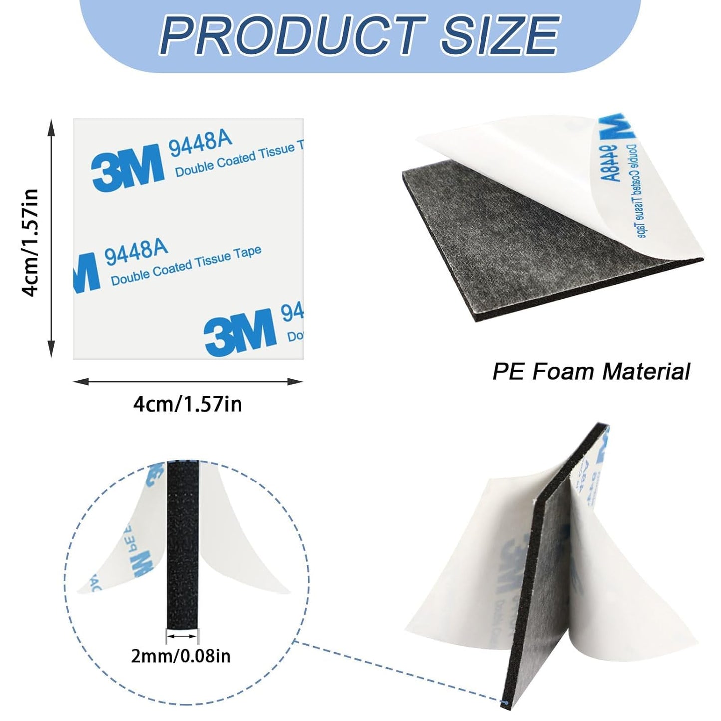 UPINS Double Sided Foam Tape, Double Sided Tape Heavy Duty Strong Adhesive Double Sided Mounting Tape for Walls Picture Poster Crafts (150, Black)