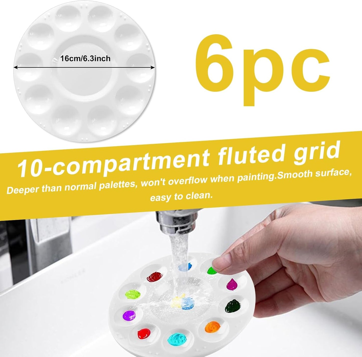 Mini Easels 6 Pack, Small Easels for Painting 24cm/9 Inch, Folding Design, Small Easel with 6 Palettes and 30 Brushes, Suitable for Outdoor Painting Party