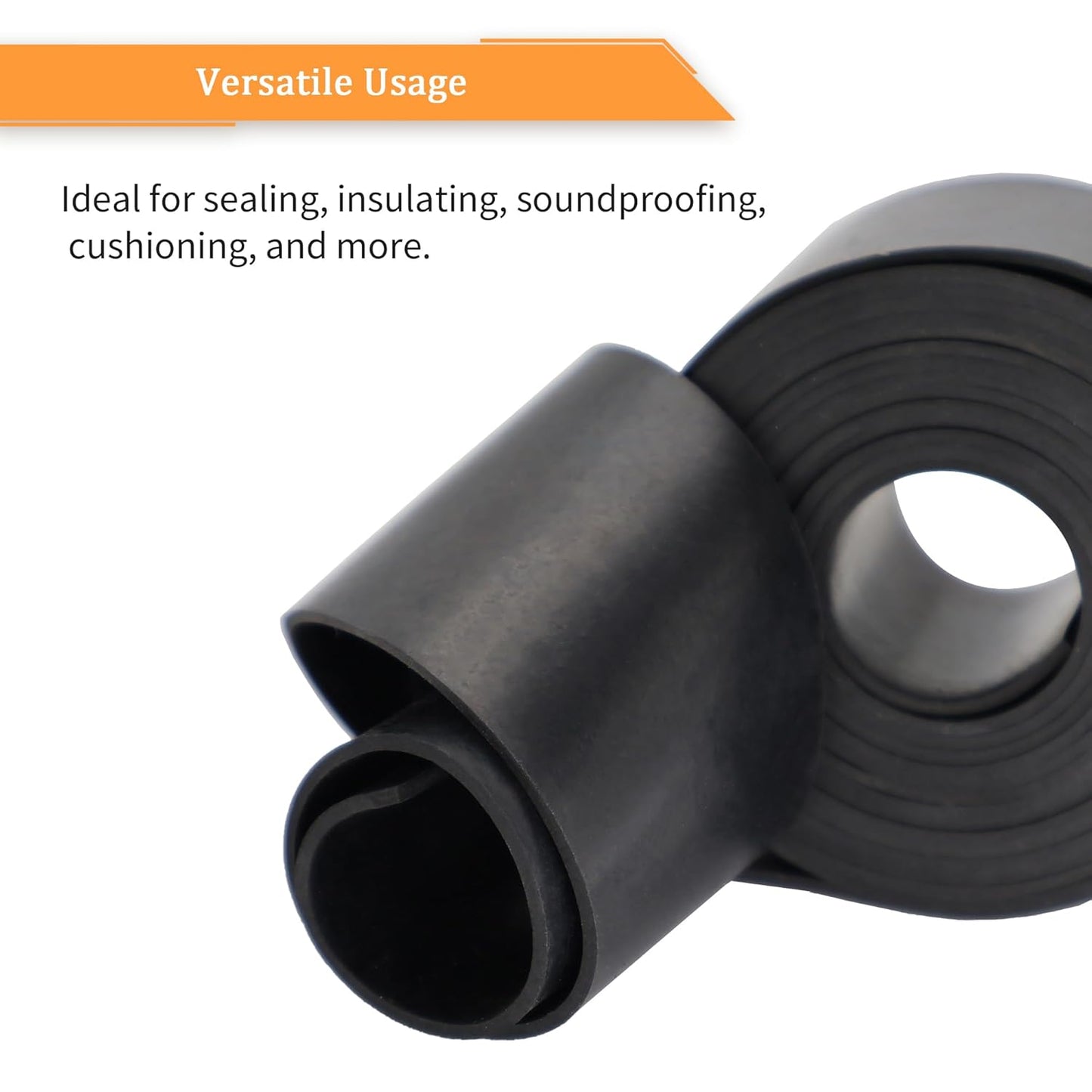 DOBTIM Neoprene Rubber Strips 1/4 (.250)" Thick X 2" Wide X 10' Long, Solid Rubber Rolls Use for Gaskets DIY Material, Supports, Leveling, Sealing, Bumpers, Protection, Abrasion, Flooring, Black