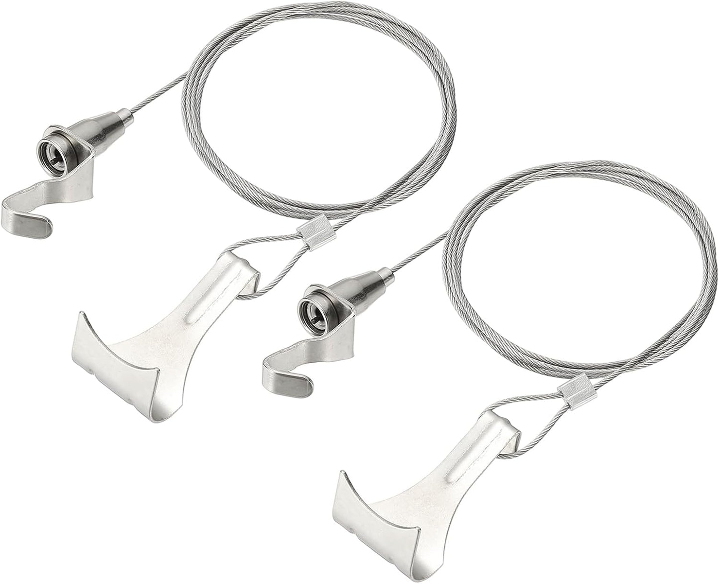 uxcell 2Pcs Picture Hanging Wire Kit, 2 m x 1.5 mm Heavy Duty Picture Hangers Adjustable Wire Rope with S-Hooks and Loop, Load 35kg/77.1 lbs for Hanging Mirrors Light Lamp Artwork
