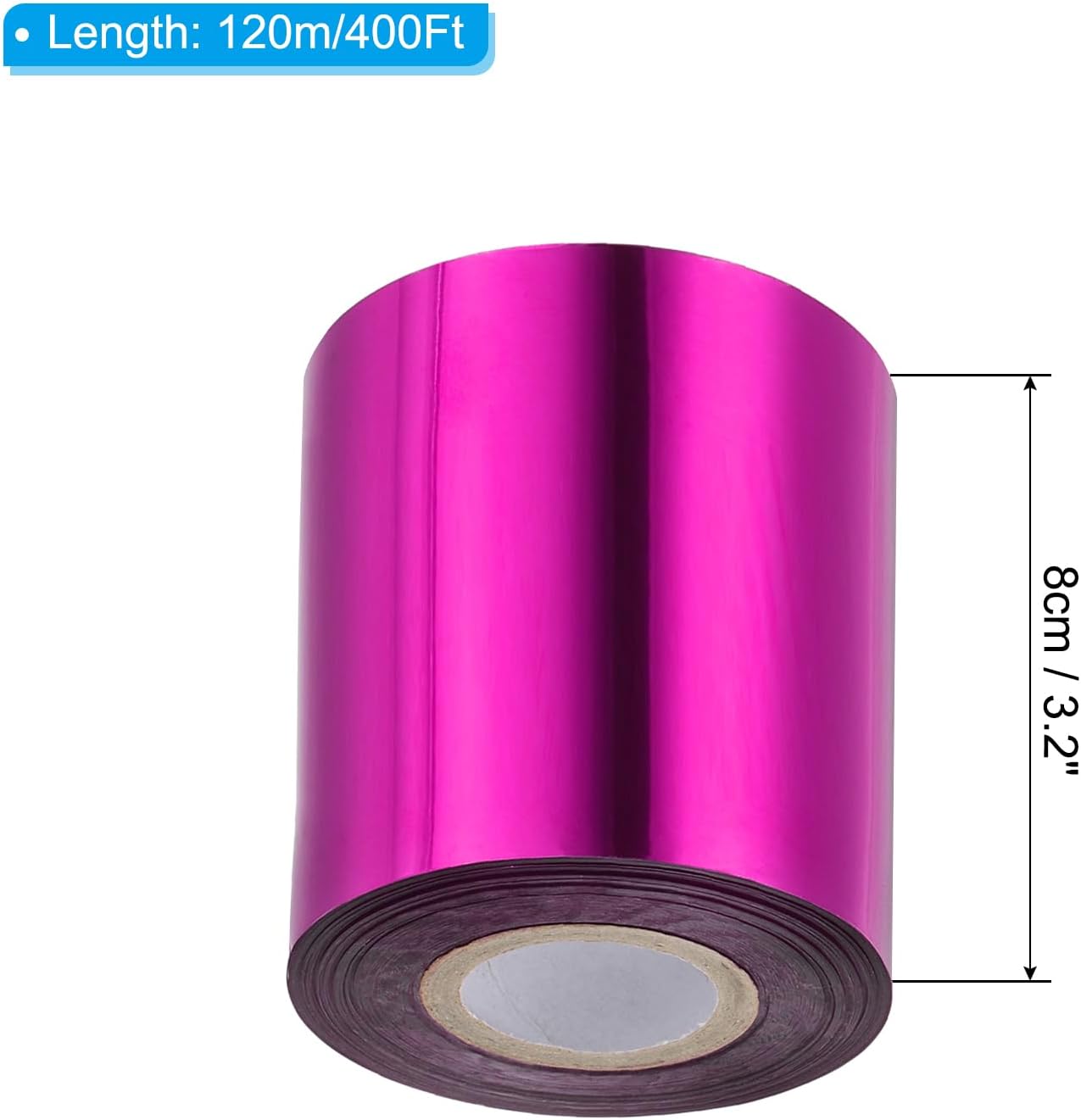 PATIKIL 3.2"x400Ft Hot Stamping Foil Paper,Heat Transfer Hot Stamping Paper Foil Roll for Leather DIY Logo Decor Craft Gift Card Package Scrapbook,Purple