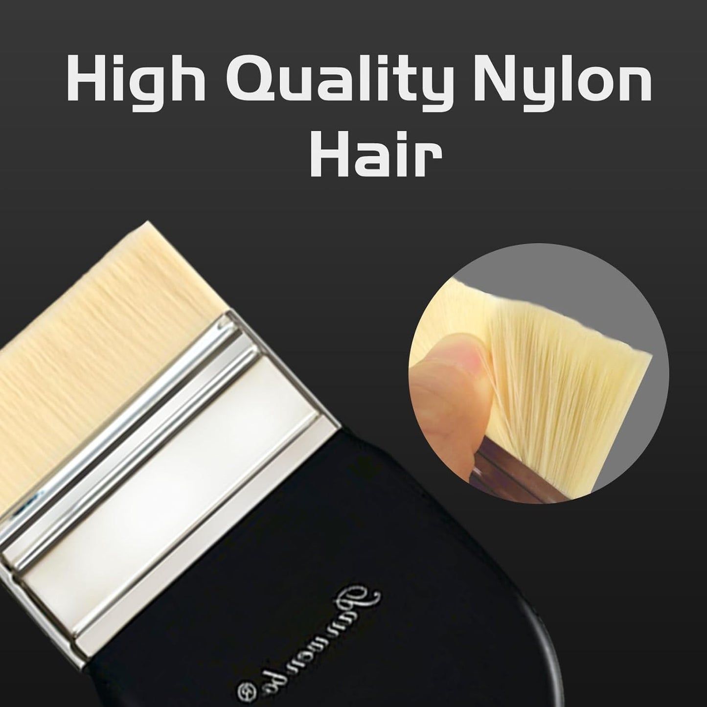 2 PCS Flat Paddle Paint Brush Set, Nylon Painting Brushes for Acrylic, Oil, Paint, Varnishes, Watercolor, Painter, Students, Artist and Watercolor Brushes Paints (1''&2'')