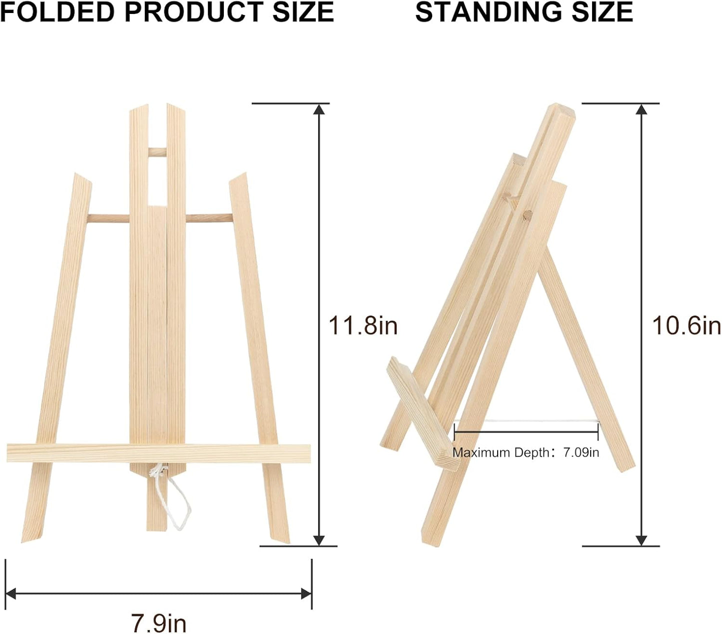 Kinlink 11.8 Inch Tall Wood Easels for Display Set of 12, Display Easel Tabletop, Painting Easel Stand for Artist Students
