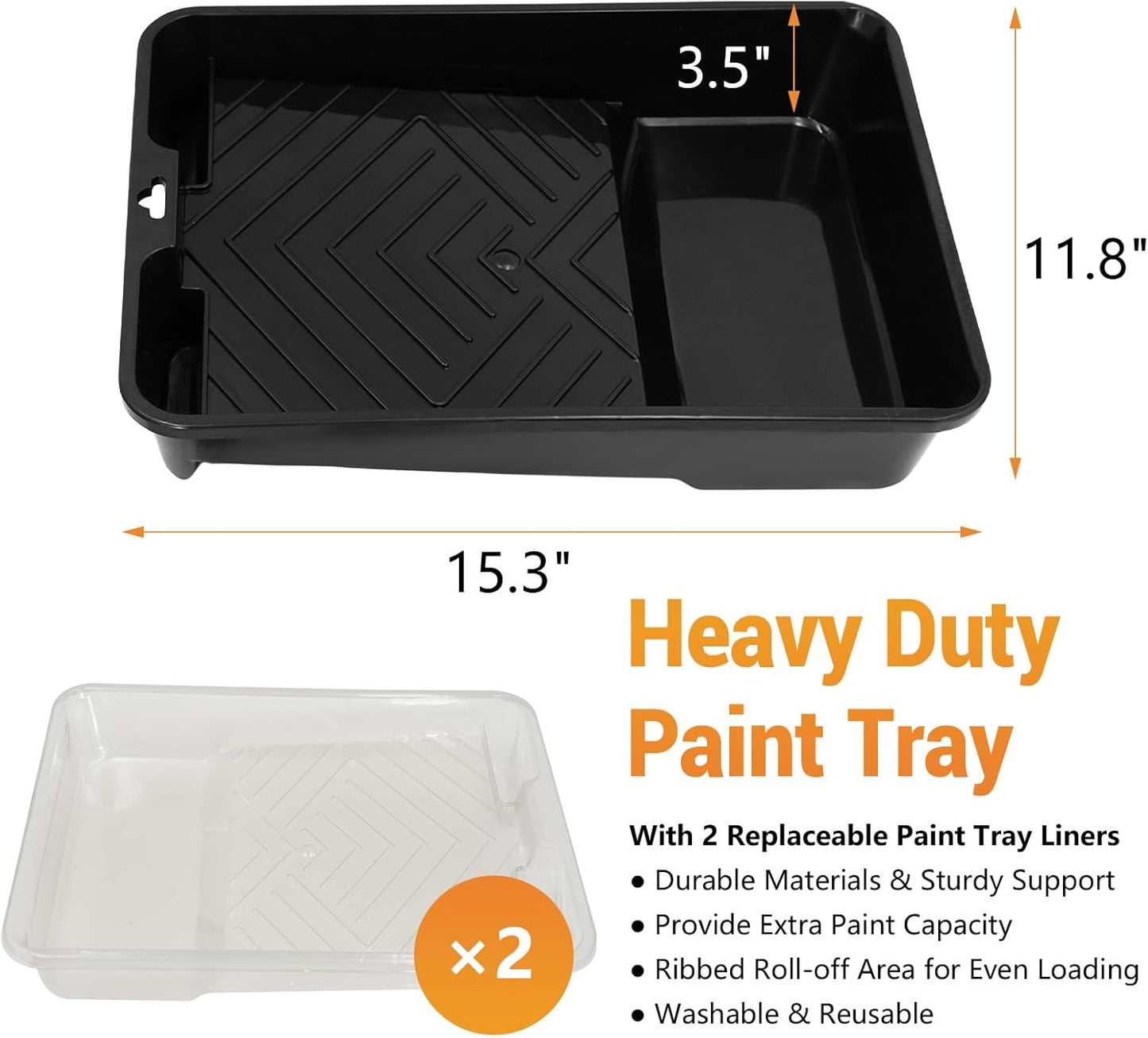 ETERNA Paint Roller Kit, 19 Pieces Paint Supplies for House Painting with Paint Tray&Liners, 9 inch+4 inch Paint Roller Covers&Frames, Paint Brushes, Perfect for Wall Decorating Home DIY