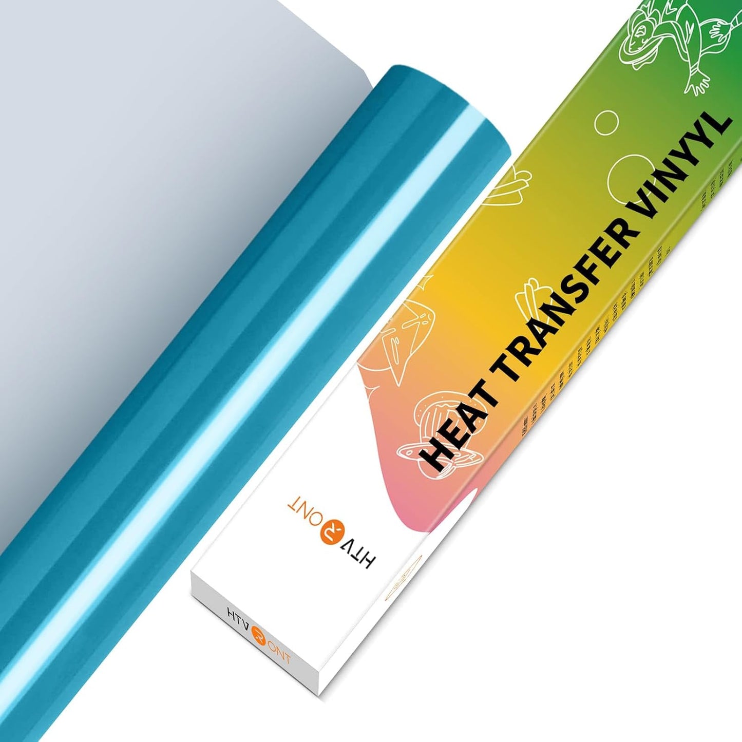 HTVRONT HTV Vinyl Rolls Heat Transfer Vinyl - 12" x 5ft Aqua Blue HTV Vinyl for Shirts, Iron on Vinyl for All Cutter Machine - Easy to Cut & Weed for Heat Vinyl Design (Aqua Blue)