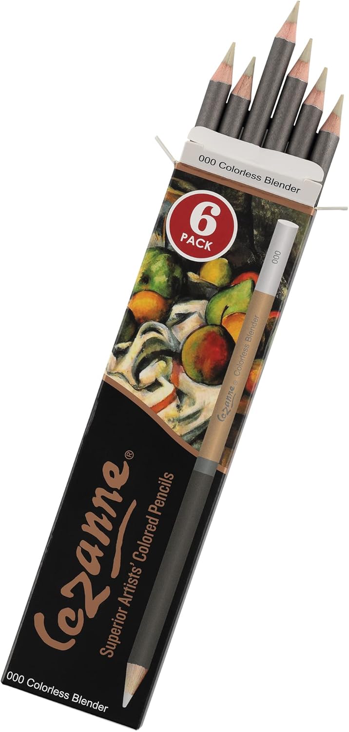 Creative Mark Cezanne Premium Colorless Blender Pencil 6 Pack - Highly-Pigmented Drawing Pencils - Coloring Pencils for Drawing, Blending, Coloring, and More