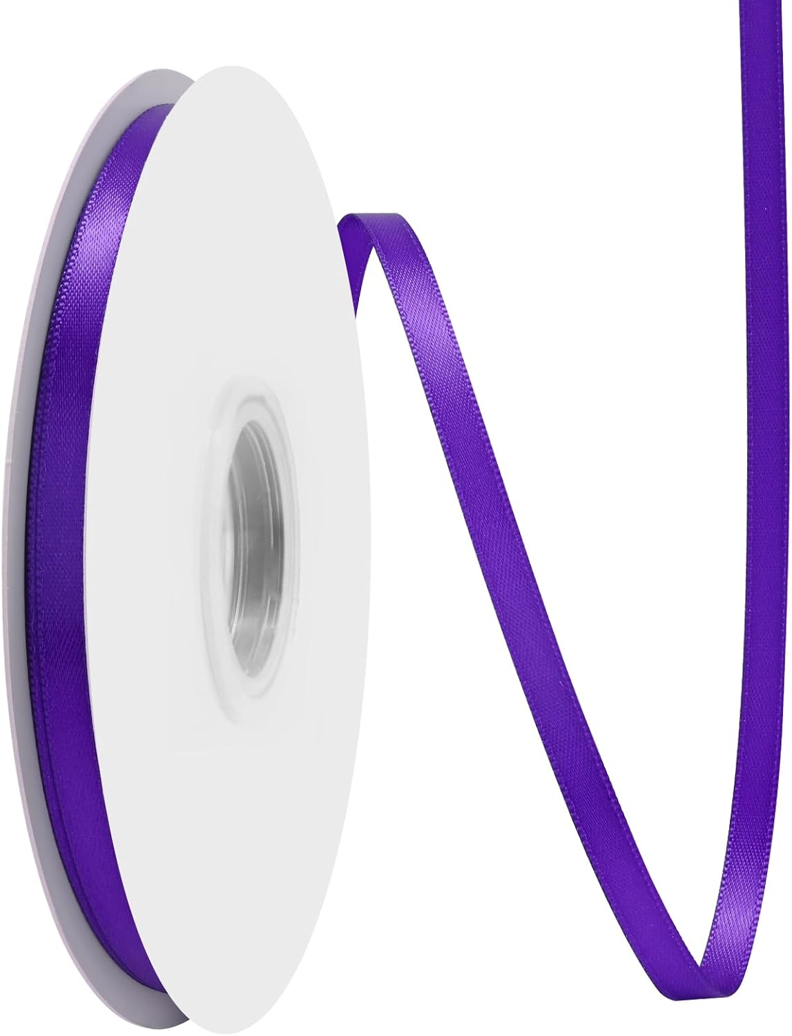 Purple Satin Ribbon 1/4" X 50 Yards Solid Color Double Faced Ribbons Perfect for Crafts Wedding Decor Bow Making Arts Sewing and More