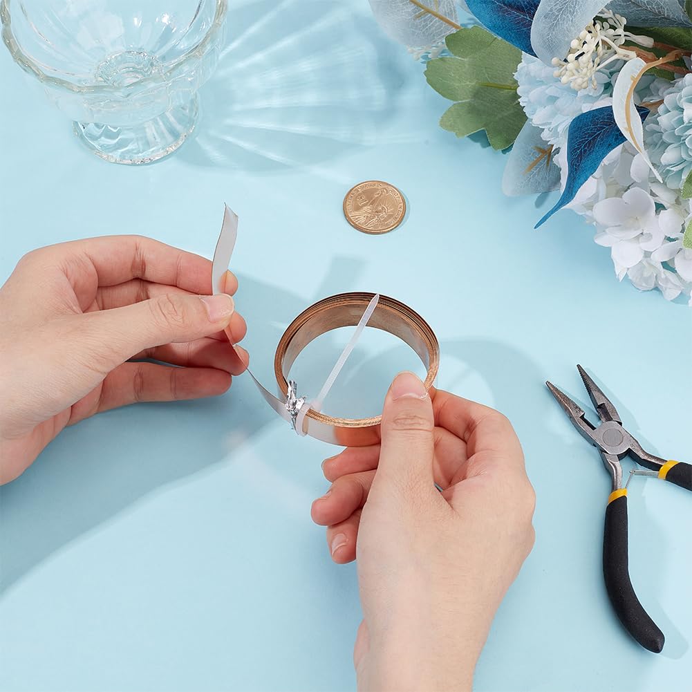 BENECREAT 9.84 Feet 32Gauge Flat Pure Copper Wire, 18mm Wide Flat Bezel Wire Tarnish Resistant Jewelry Wire for DIY Jewelry Craft Making