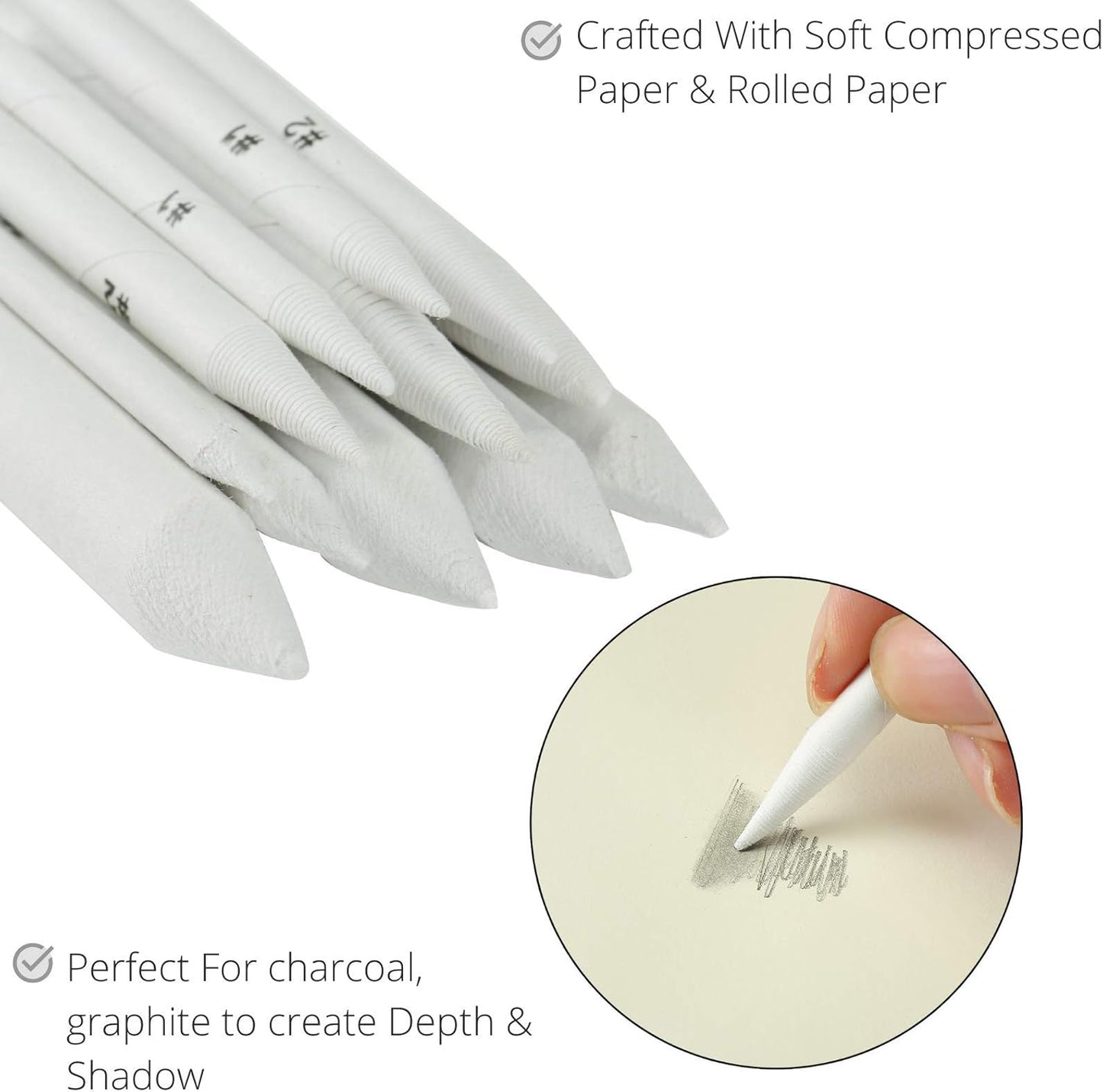 Mr. Pen - 14 Pack of Blending Stumps, Art Eraser, Blending Sticks for Drawing, Shading Pencils for Sketching