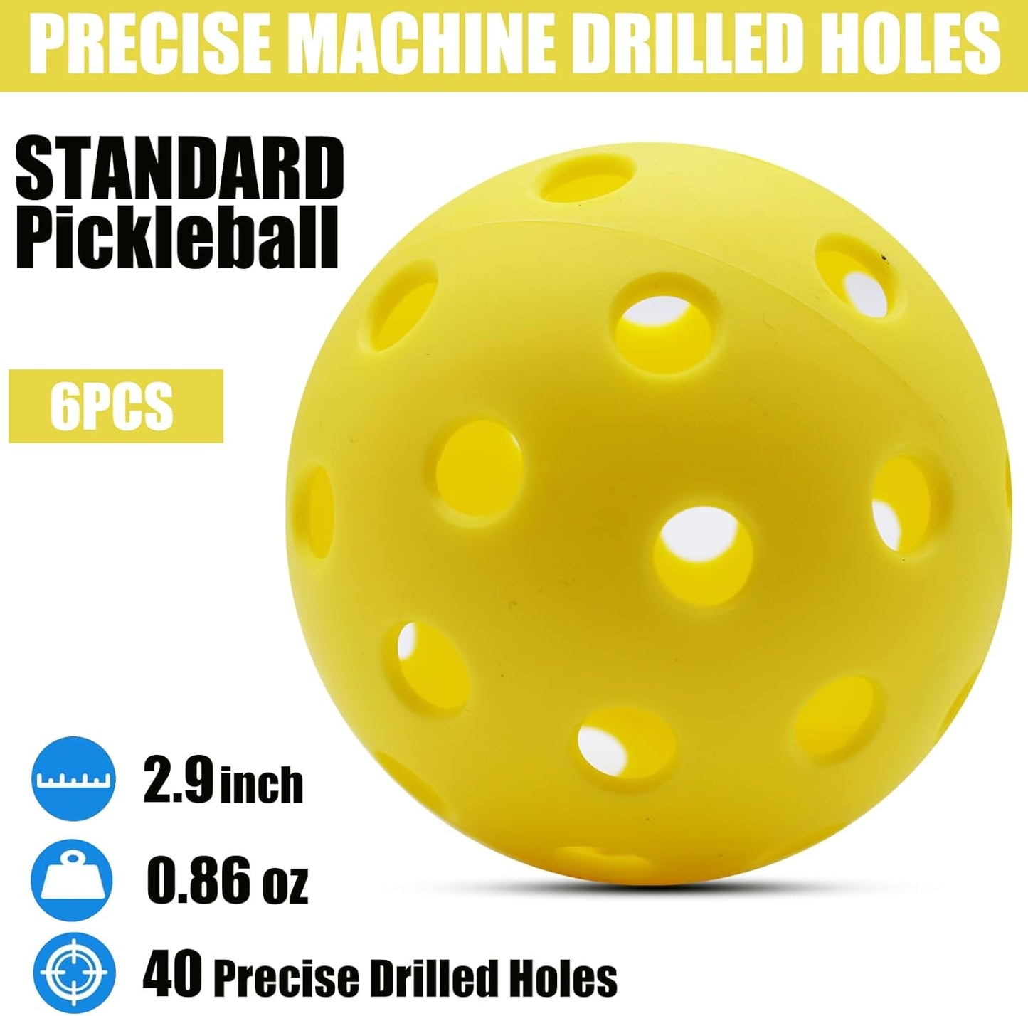 Magicorange Pickleball Balls, 20 Pack USAPA Approved Outdoor Pickleballs, High Elasticity & Durable Pickle Balls