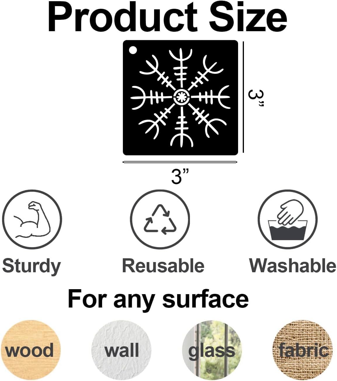 Viking Stencils for Painting 3inch Reusable Runes Stencil Celtic Template Stencils for Crafts Paint Stencils for Painting on Wood Wall Card Fabrics