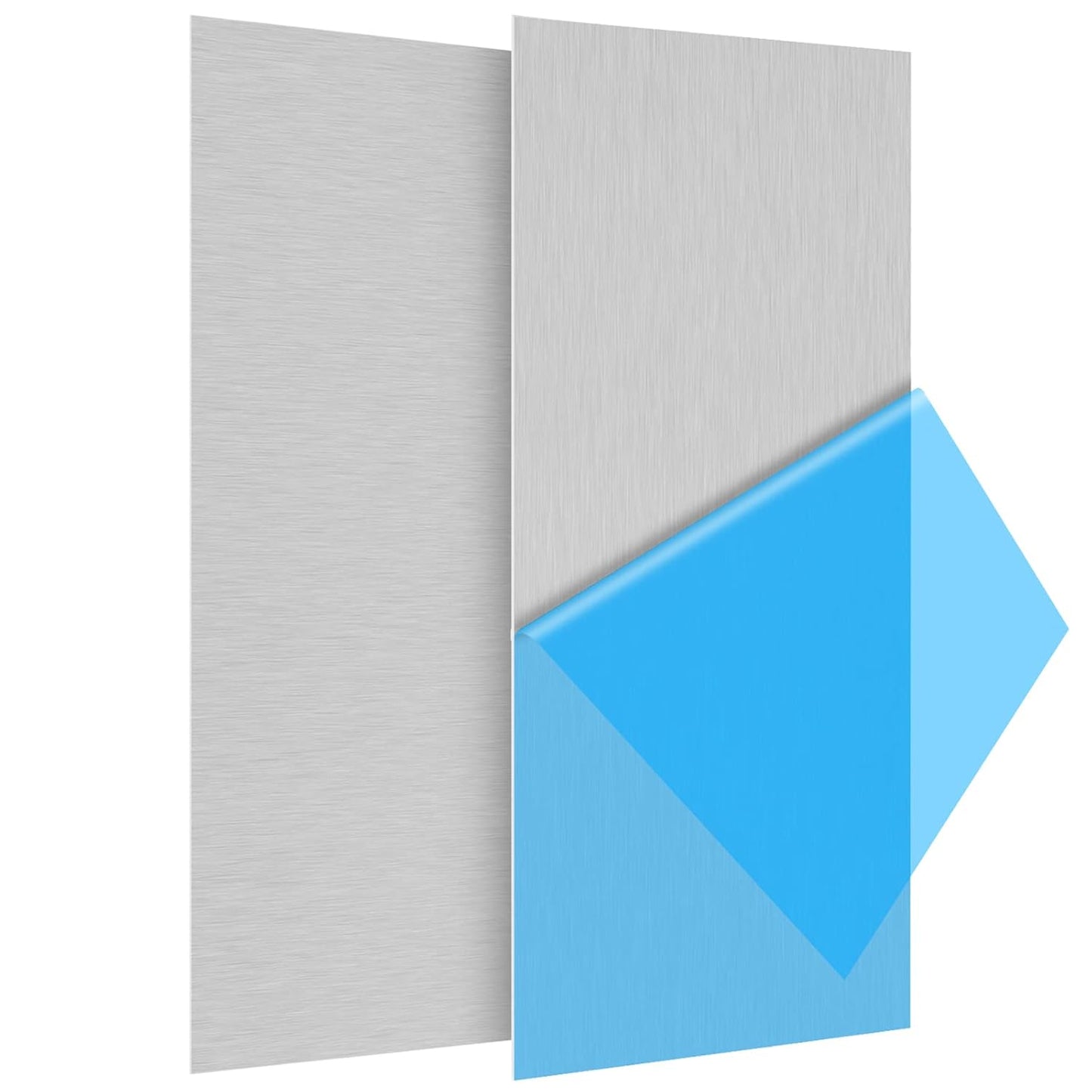 2Pack 6061 T651 Aluminum Sheet Metal 6 x 12 x 1/32(0.0315”) Inch Flat Plain Aluminum Plate Covered with Protective Film, Heat Treatable Rectangle 0.8mm Aluminum Metal Plate for Crafting, Industrial