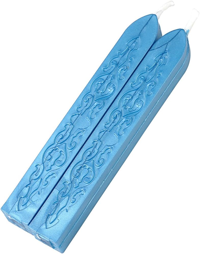 Yoption Sealing Wax Sticks with Wicks Antique Fire Manuscript Sealing Wax for Wax Seal Stamp (Blue)