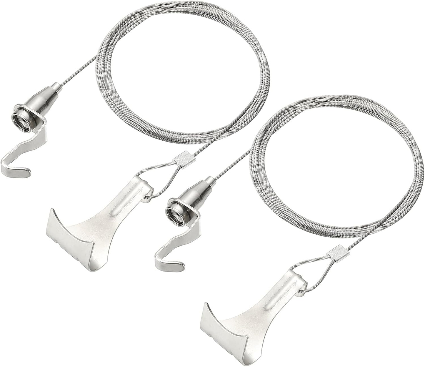 uxcell 2Pcs Picture Hanging Wire Kit, 2.5 m x 1.5 mm Heavy Duty Picture Hangers Adjustable Wire Rope with S-Hooks and Loop, Load 35kg/77.1 lbs for Hanging Mirrors Light Lamp Artwork