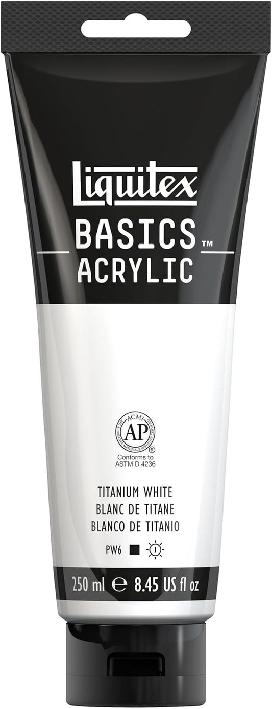 Liquitex BASICS Acrylic Paint, 250ml (8.5-oz) Tube, Titanium White