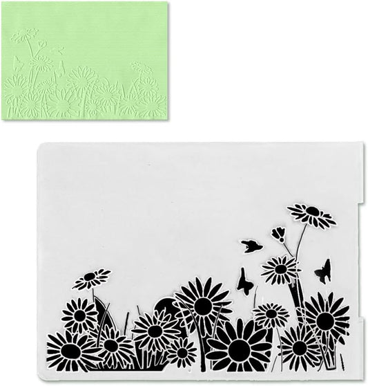 3-D Textured Impressions Daisy Embossing Folder, Background Plastic Embossing Folder Template for Card Making Scrapbooking Paper Craft Album Stamps DIY Décor