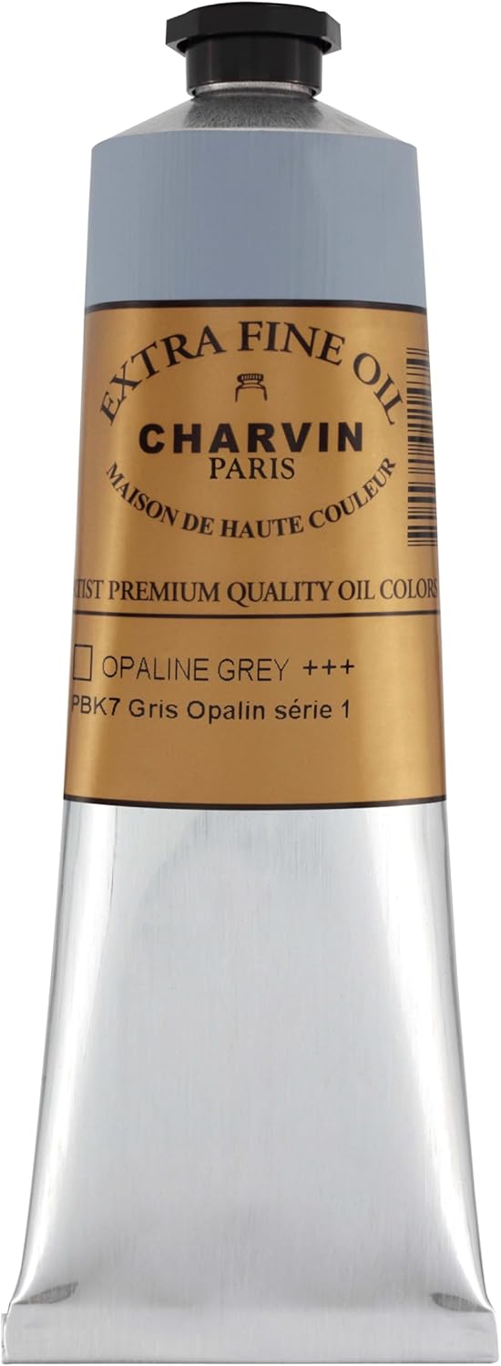Charvin Extra Fine Oil Paint, Opaline Grey 150 ml - Triple-Milled, Rich Texture, Poppy Oil-Based, Light-Fast, Handmade, Archival Quality