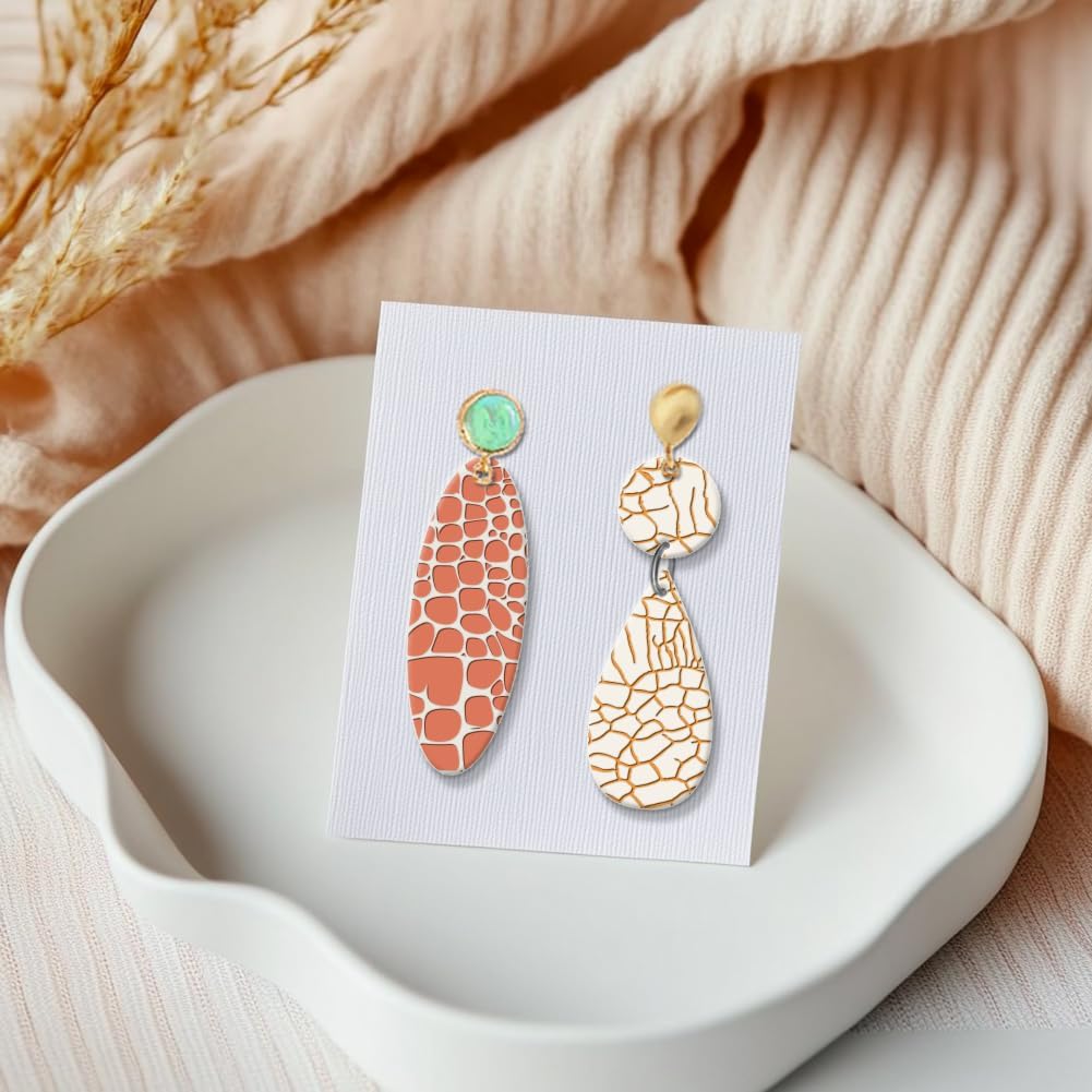 CHGCRAFT Leather Cracks Polymer Clay Texture Sheets Alligator Leather Flaw Silicone Texture Stamp Clay Modeling Pattern Pad Texture Sheets for Polymer Clay Making Earrings Jewelry