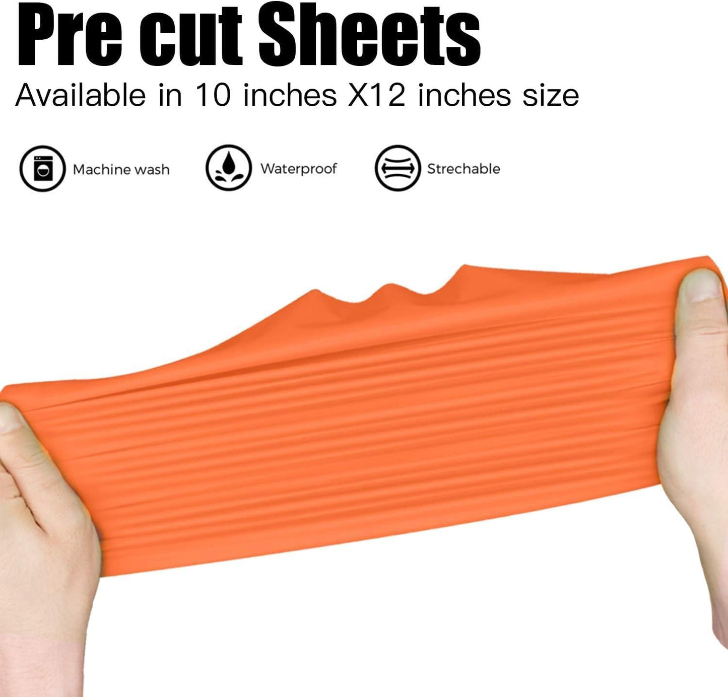 JANDJPACKAGING Neon Orange Heat Transfer Vinyl HTV for T-Shirts 12"x10" 10 Pack Iron on Vinyls (Neon Orange)