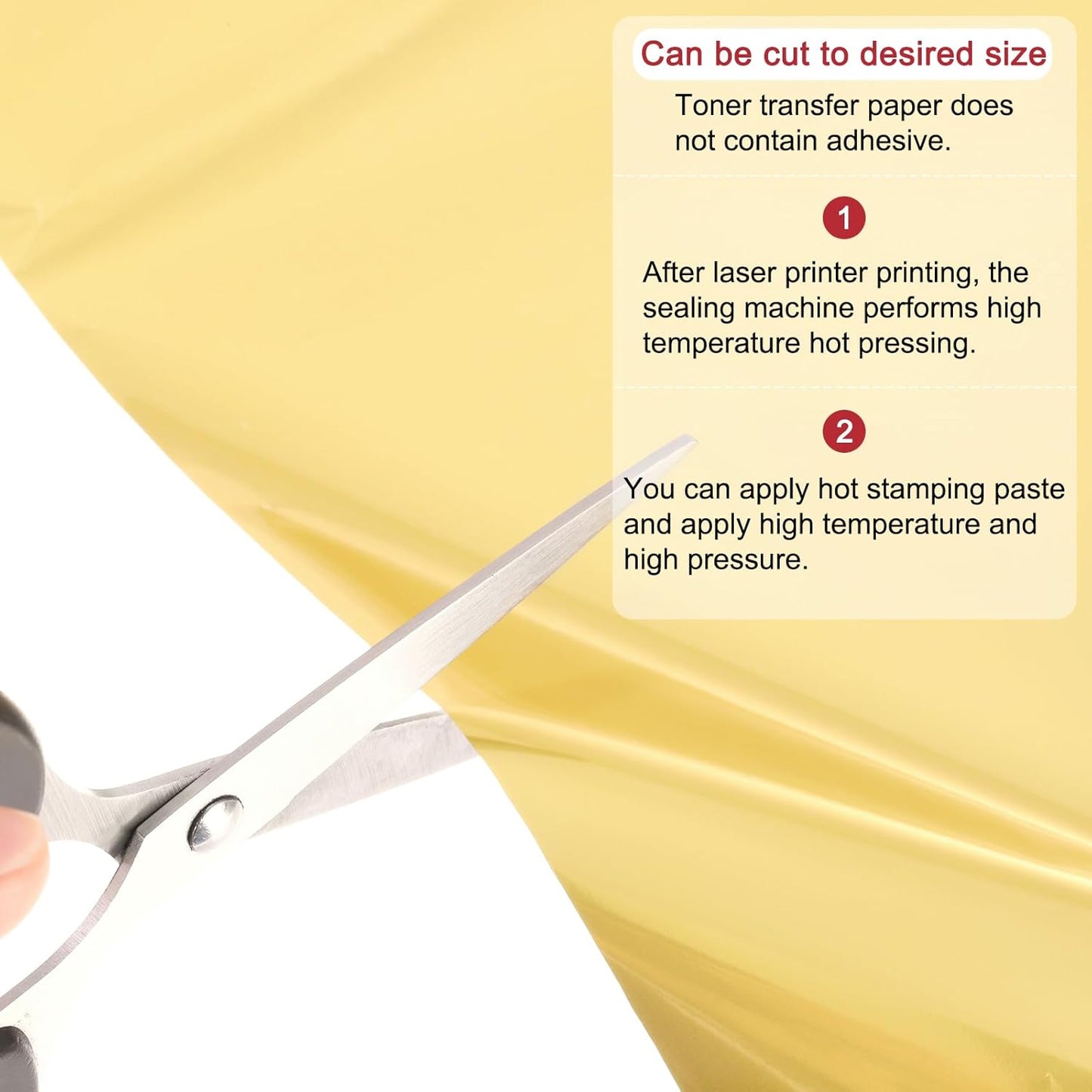 MECCANIXITY 50 Pack Toner Reactive Foil ,Deco Foil Transfer Sheets 8.5"x11" A4 Hot Foil Paper for Laser Printer Scrapbooking Heat Transfer DIY Craft,Golden