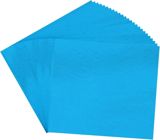 PATIKIL Gold Leaf Sheets for Art 3.7" x 3.4", 100 Pcs Gold Foil Sheet Metallic Leaf Papers for DIY Crafts Resin Furniture Nails Paintings Home Decoration, Sky Blue
