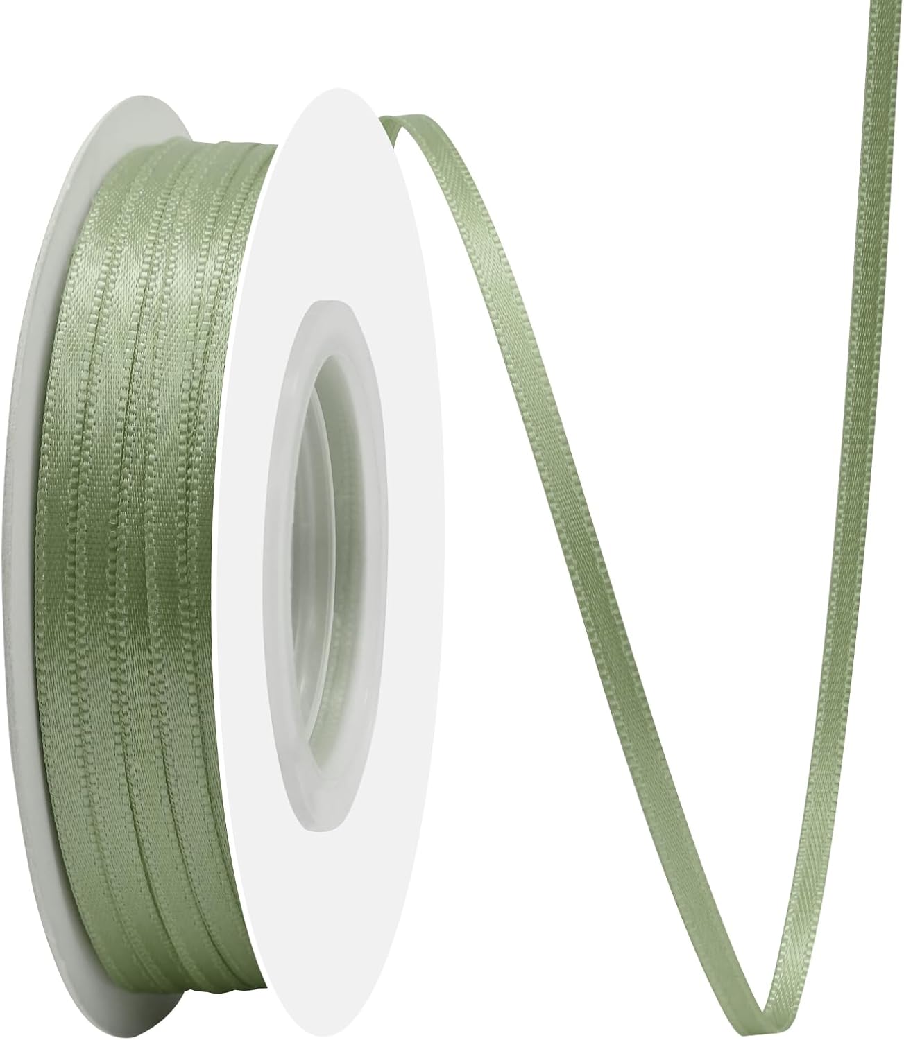 Spring Moss Satin Ribbon 1/8" X 50 Yards Solid Color Double Faced Ribbons Perfect for Crafts Wedding Decor Bow Making Arts Sewing and More