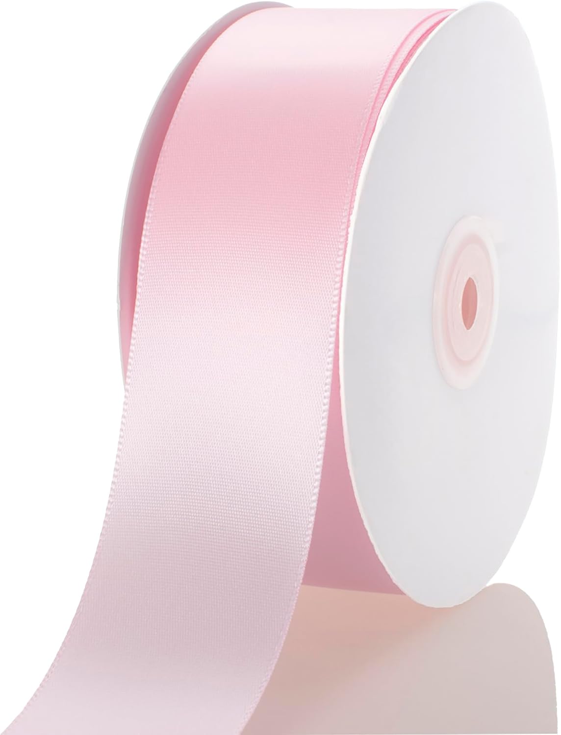 1-1/2 Inch Light Pink Ribbon, 50 Yards Craft Polyester Satin Ribbon Perfect for Gift Wrapping, Handmade Roses, Wedding Party Decorations and DIY Crafts