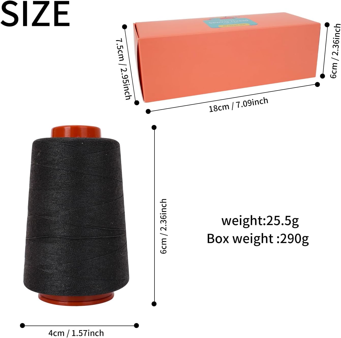 Sewing Thread Kit, All Purpose Sewing Thread 40wt, 10 Spools Assorted Colors Each 800 Yards of Polyester Threads for Sewing Machine, Hand Stitching, Quilting, Serger (Dark Color Series)