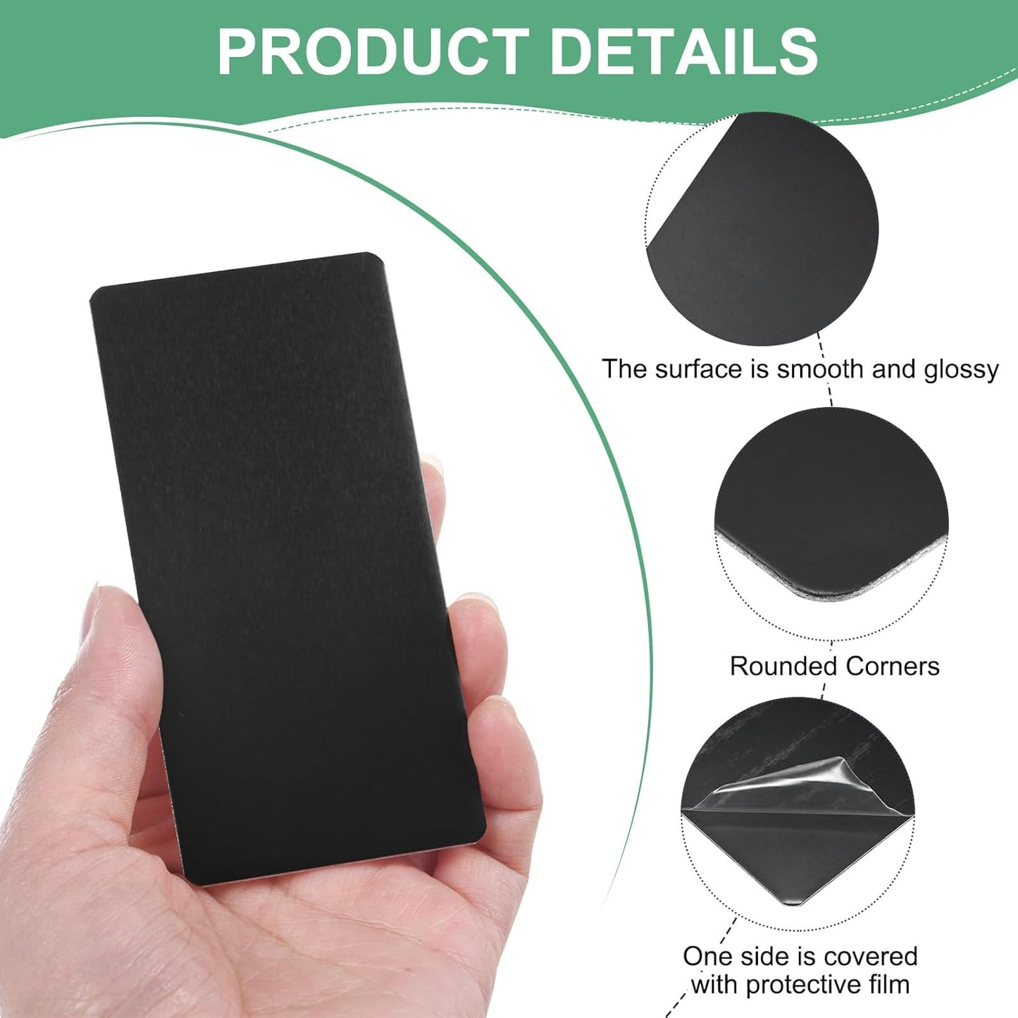 20-Pack Anodized Aluminium Laser Engraved Mount Metal Plate 4x2x0.02 Inch Engraver Blank Anodized Aluminum Sheets for DIY Laser Printing/Home/Office[Black]