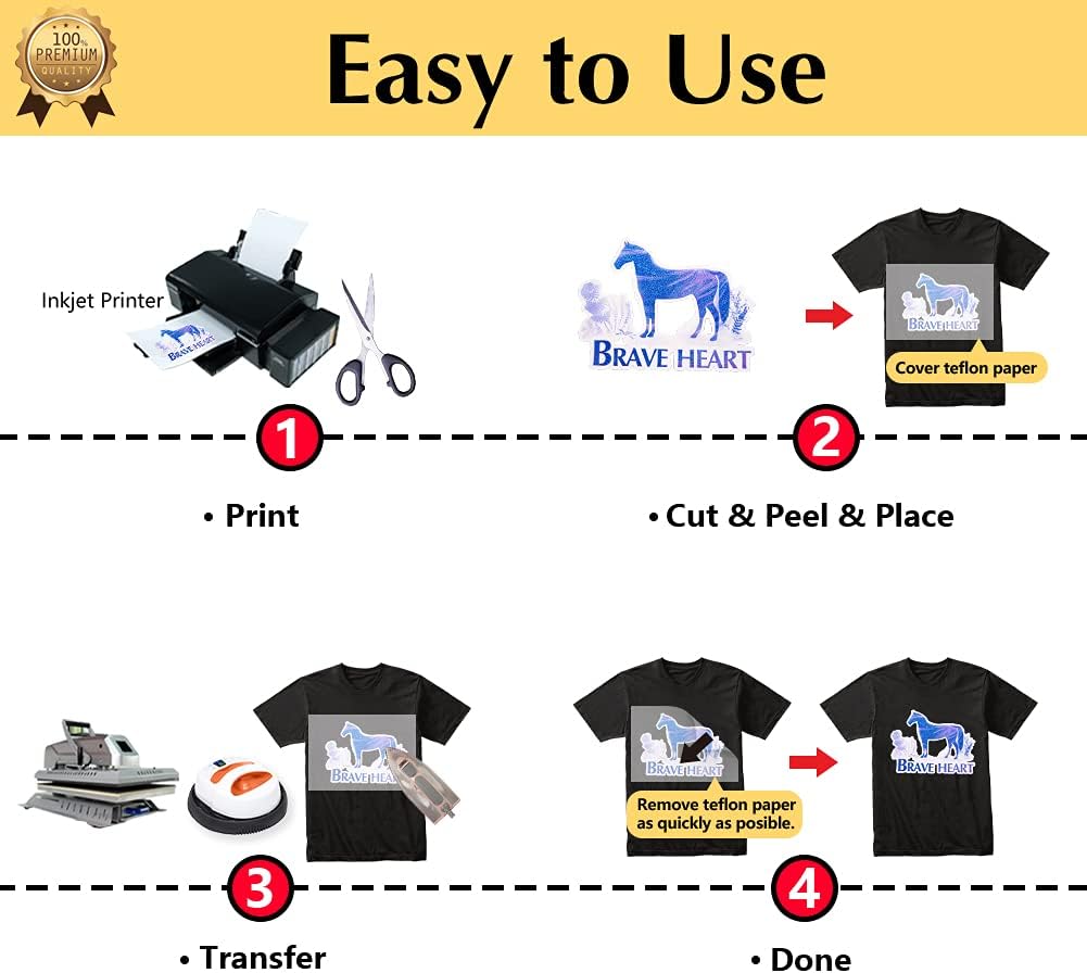 TransOurDream Glitter 2.0 Heat Transfer Paper for Inkjet Printer (20 Sheets, 8.5x11'') Printable Heat Transfer Vinyl for T Shirts Iron on Transfers for Light & Dark Fabrics(TOD-GL2-20)