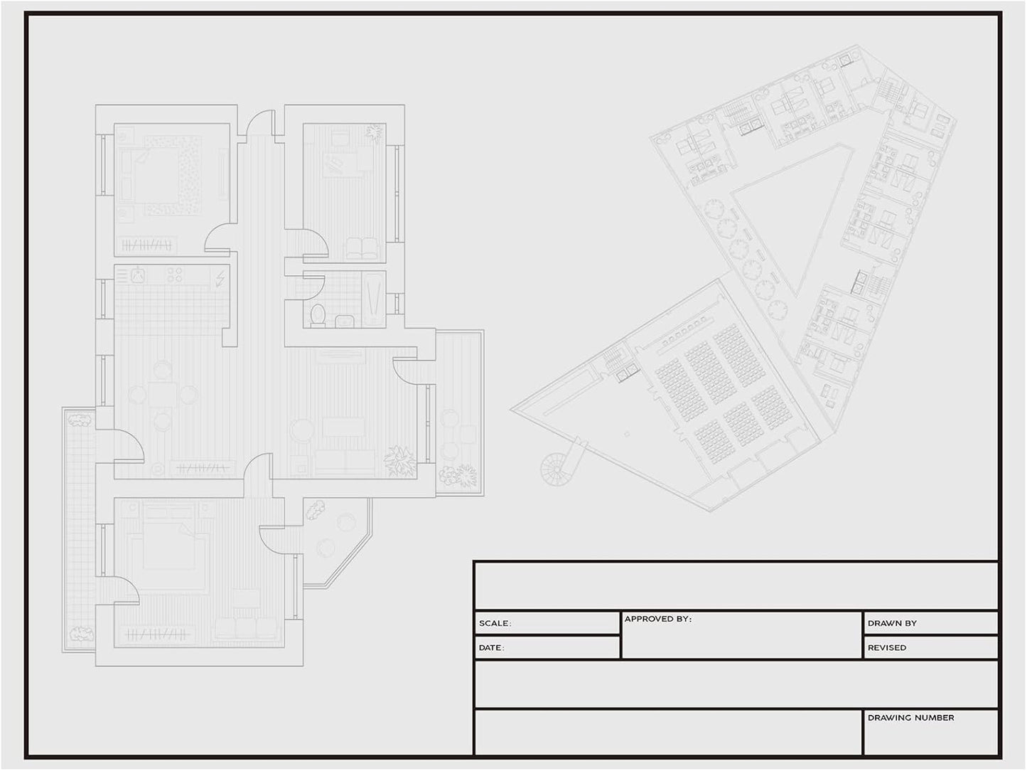 Geyee 10 Sheets Architectural Vellum Paper Translucent White Vellum Sheets Drafting Paper Rag with Border and Title Block(18 x 24 Inches)