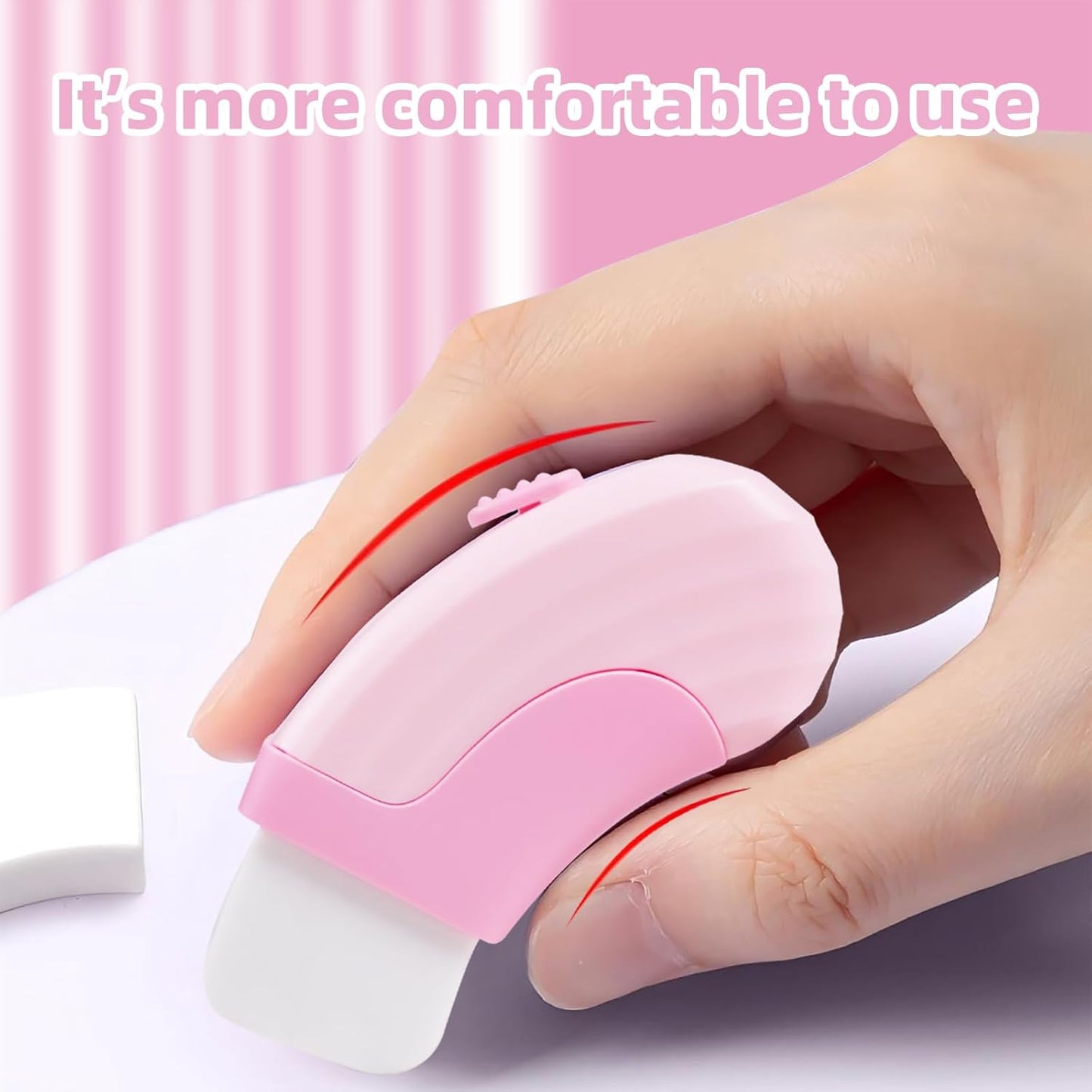 3+1 Pack Rubber Erasers Sliding Retractable Eraser, Soft Cute Erasers Push Pull Large Pencil Erasers with Plastic Sleeve 3 Refill Eraser for School Students Kids Office Home Supplies, Pink