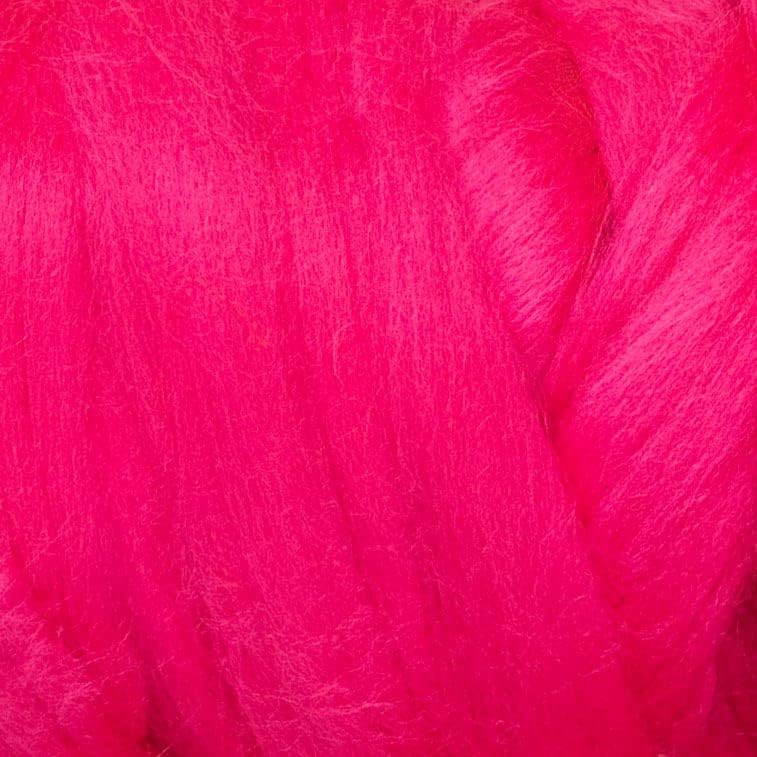 Colored Natural Wool roving, 8 OZ. Best Wool for Needle Felting, Wet Felting, handcrafts and Spinning. (Fuchsia)