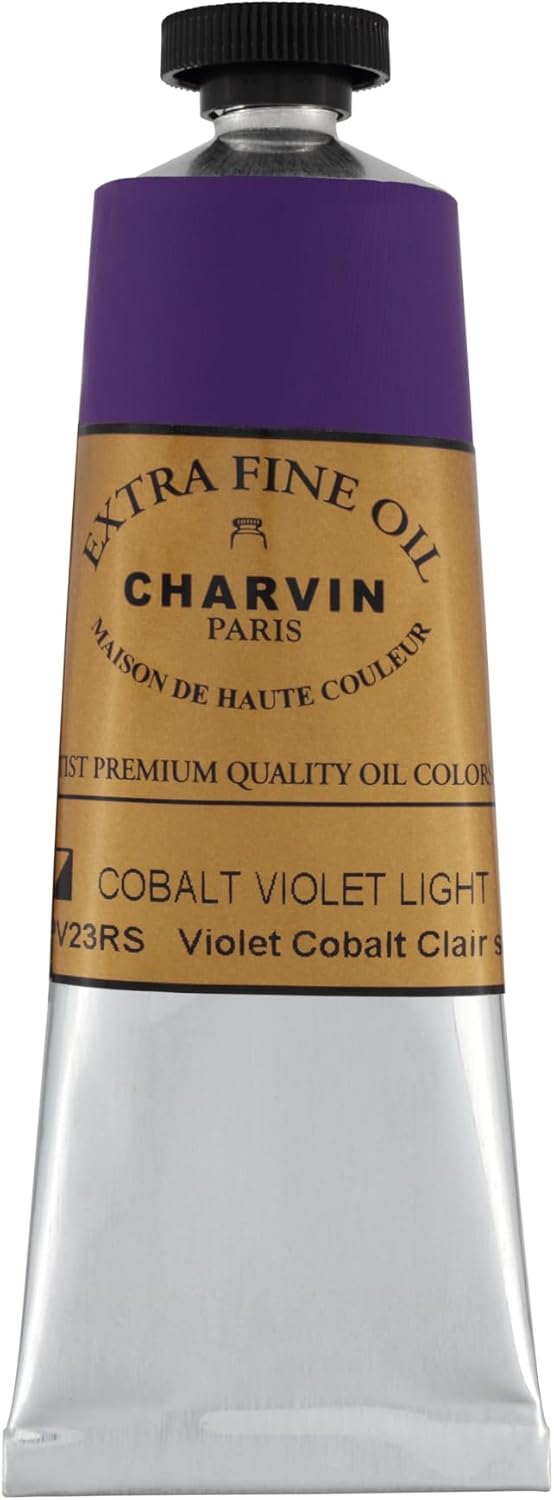 Charvin Extra Fine Oil Paint, Cobalt Violet Light Hue 60 ml - Triple-Milled, Rich Texture, Poppy Oil-Based, Light-Fast, Handmade, Archival Quality
