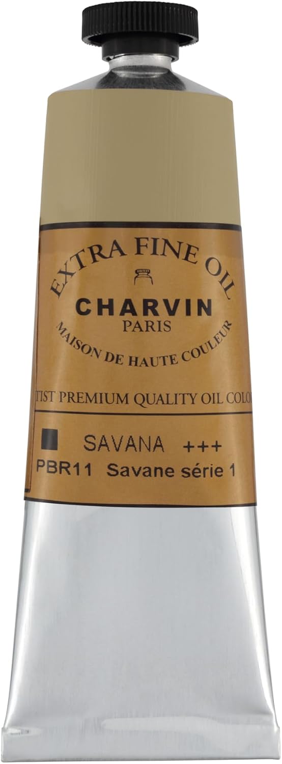 Charvin Extra Fine Oil Paint, Savannah 60 mL - Triple-Milled, Rich Texture, Poppy Oil-Based, Light-Fast, Handmade, Archival Quality