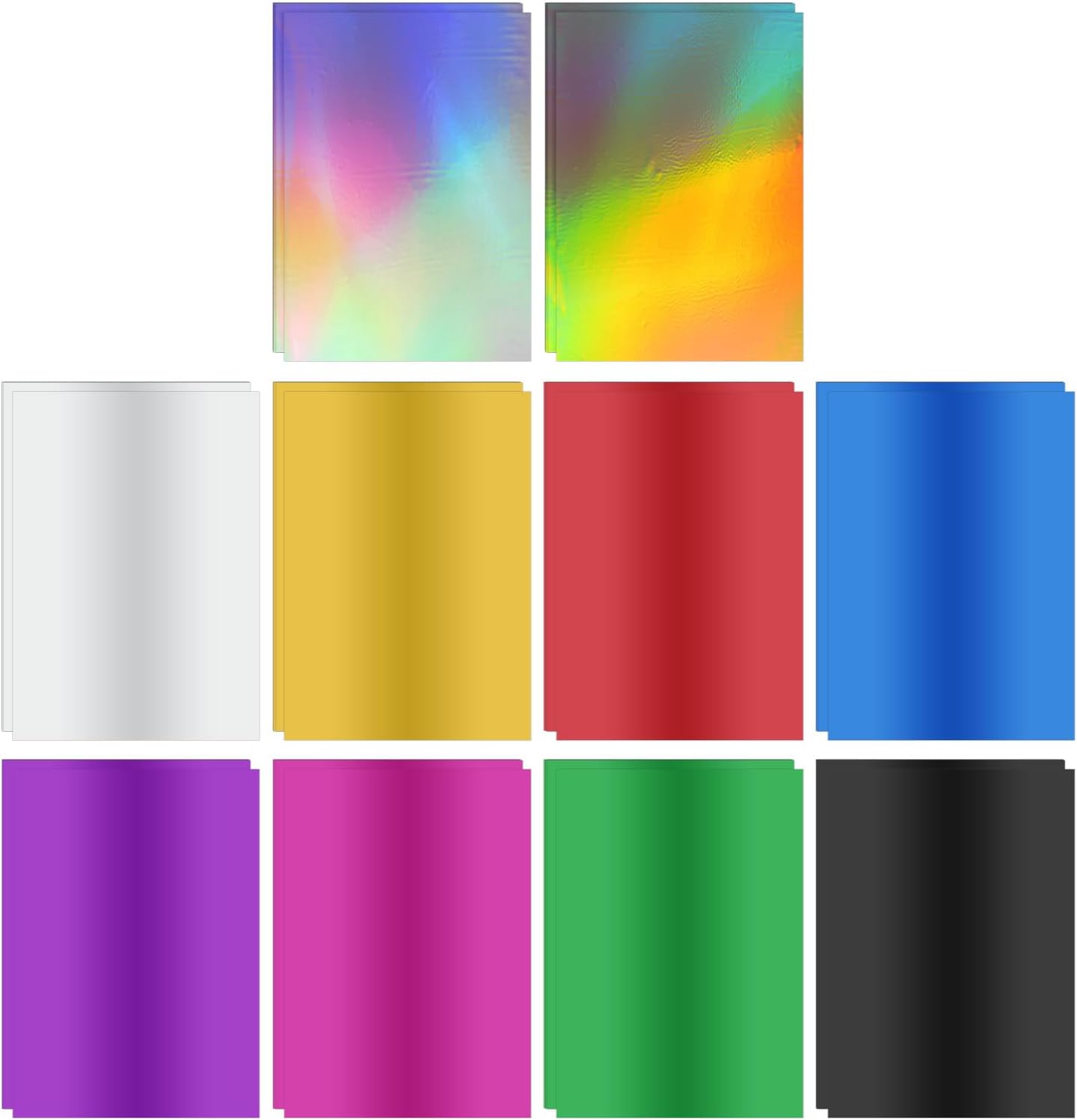 PATIKIL 11.7x8.3" Hot Stamping Foil Paper Sheet, 50 Sheets A4 Heat Transfer Hot Stamping Paper Foil for Leather DIY Logo Decor Craft Gift Package Scrapbook Card, 10 Colors