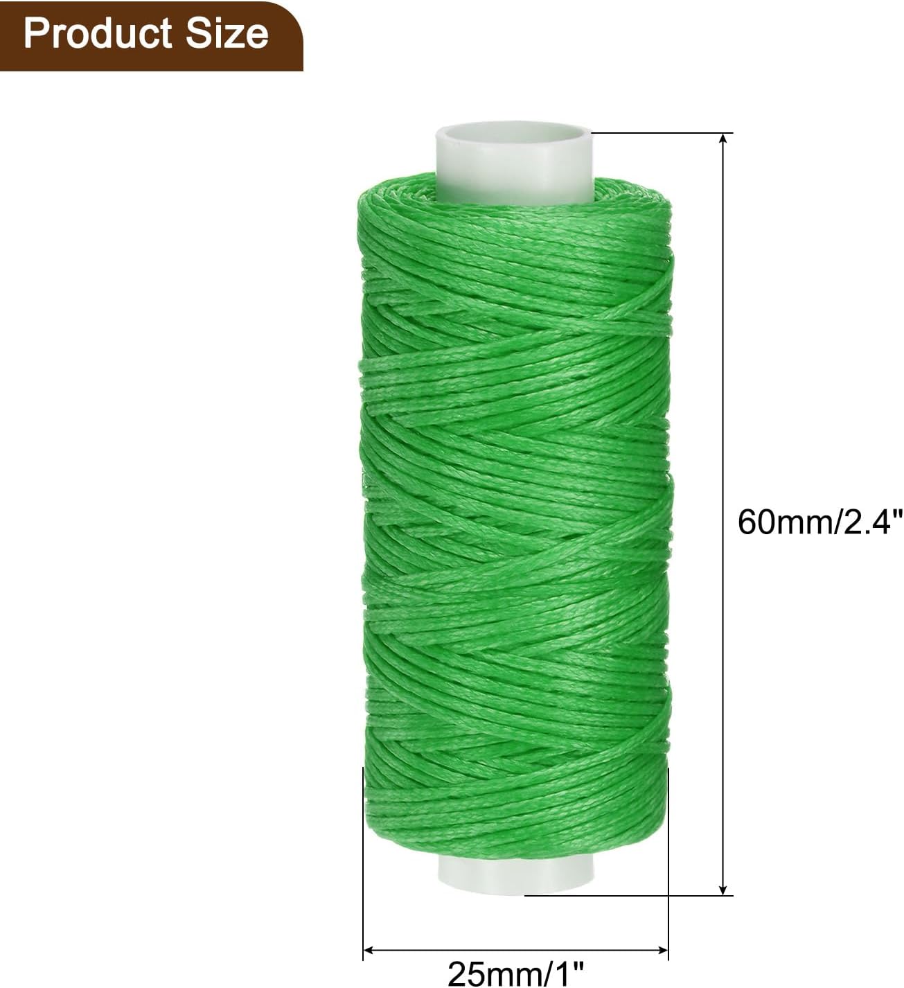 uxcell Leather Sewing Waxed Thread, 55 Yards / 50m 0.8mm 150D Flat Polyester All-Purpose Threads for Leather Crafts, Bookbinding, Green