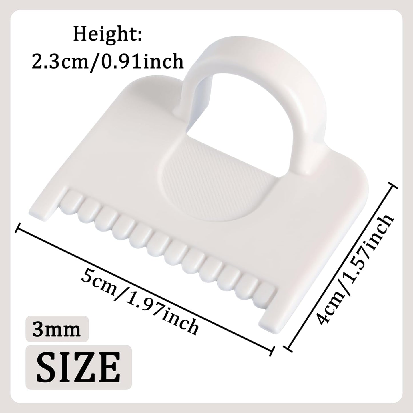 1 PCS Square 3mm Edge Lock Seam Guide, Mini Sewing Finger Ruler for Hand Sewing, DIY Sewing Kit Tool, Sewing Needle Gauge Measuring Guide, Square White