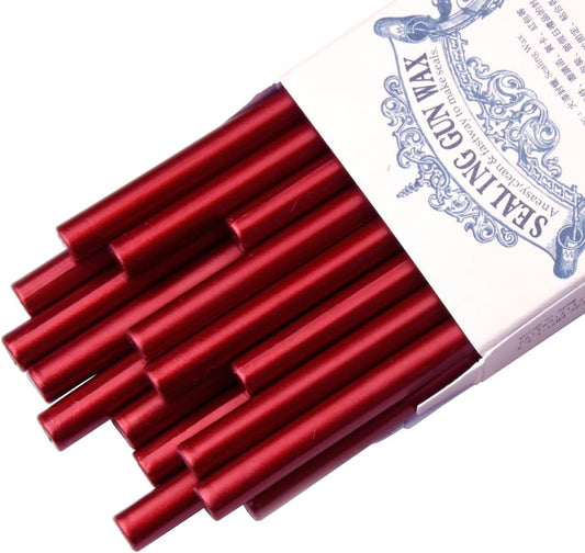 16 Pieces Glue Gun Sealing Wax Sticks in Metallic Red for Mini Glue Gun, Great Decor for Letter, Wedding Invitations, Cards Envelopes, Snail Mails, Wine Packages, Gift Wrapping