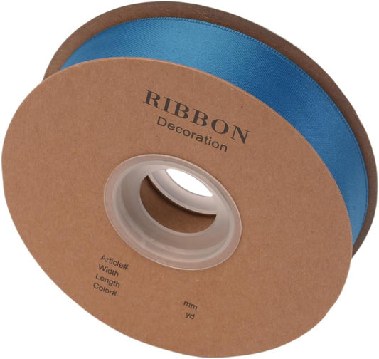 Double Side Satin Ribbon, Continuous 20 Yards,Use for Craft Bows Bouquet, Gift Wrapping, Wedding Decoration, Floral Arrangement (Sapphire Blue, 1 inch)