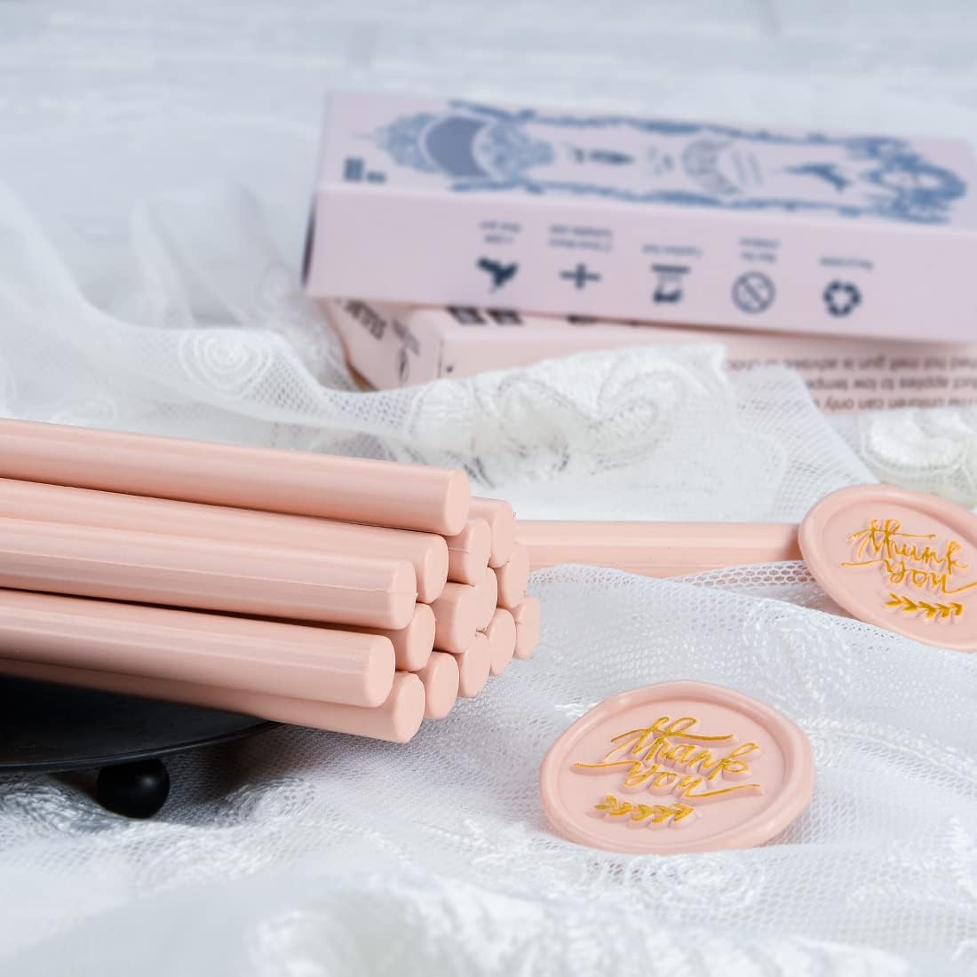 16 PCS Dirty Pink Small Glue Gun Sealing Wax Sticks for Mini Glue Gun, Make Wax Seals for Wedding Invitations/Thanks Card/Envelopes/Teenager Girls Xmas Gift Wrapping/Baby Shower Card Gifts