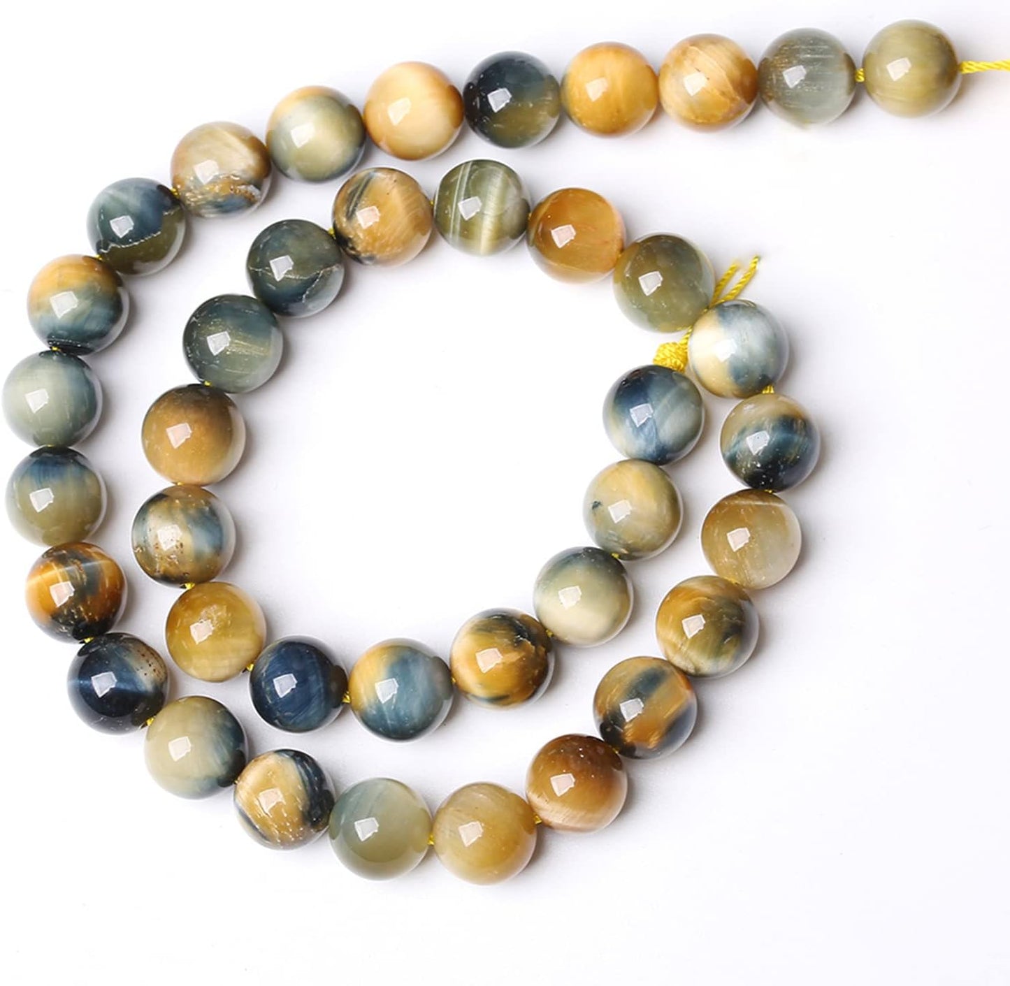 32Pcs 12mm AAAAA Tiger Eye Beads for Jewelry Making Natural Stone Beads Semi Precious Round Smooth Gemstones Energy Healing Dream Blue Tiger Eye Stone