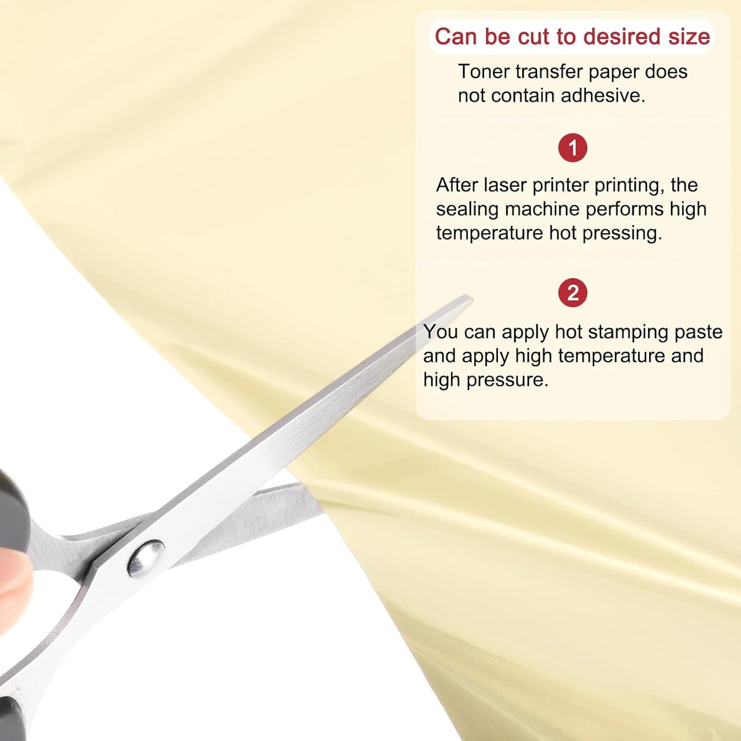 MECCANIXITY 50 Pack Toner Reactive Foil ,Deco Foil Transfer Sheets 8.5"x11" A4 Hot Foil Paper for Laser Printer Scrapbooking Heat Transfer DIY Craft,Light Golden