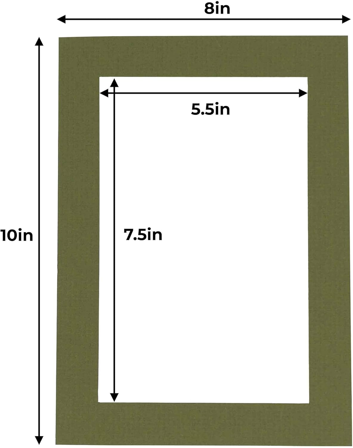 8x10 Mat for 6x8 Photo - Precut Dill Green Picture Matboard for Frames Measuring 8 x 10 Inches - Bevel Cut to Display Art 6 x 8 Inches - Acid Free Pack of 10 MATS with Backing Boards & Clear Bags