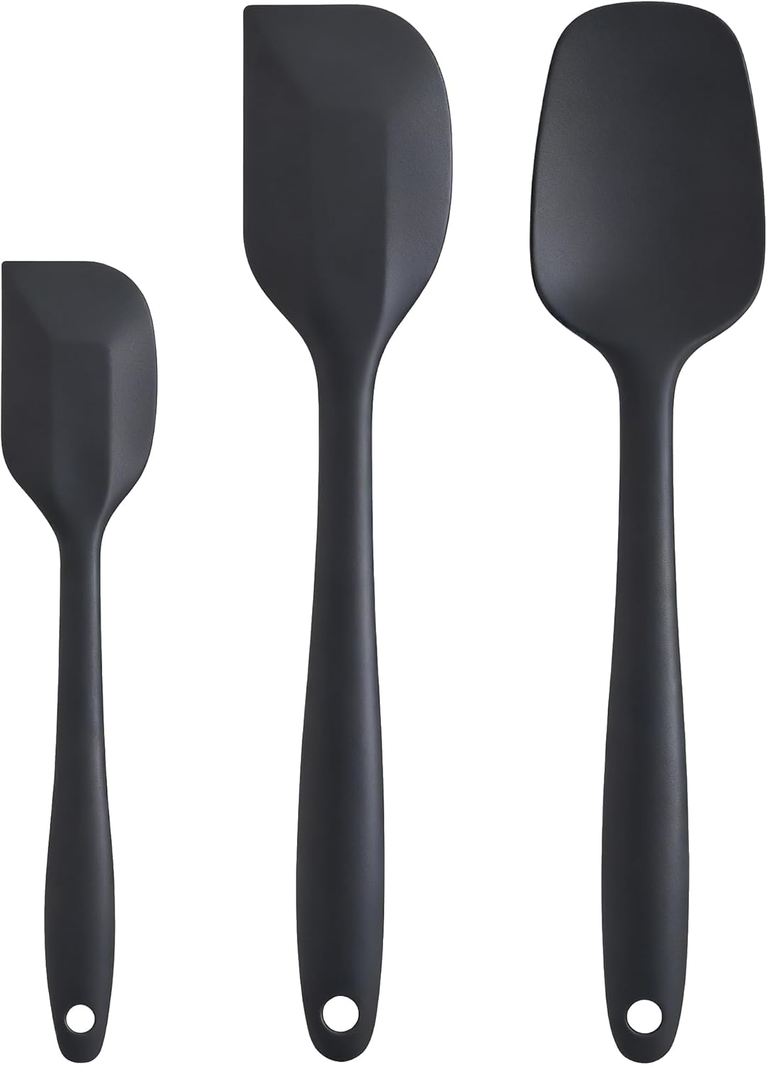 Silicone Spatula Set - Rubber Spatula - 600°F Heat Resistant Baking Spoon & Spatulas(Black)