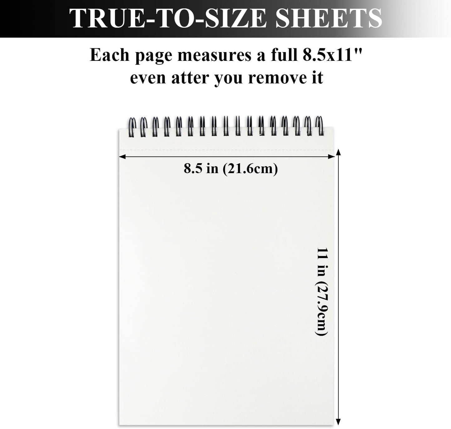 Sketch Book 8.5" x 11", 100 Sheets Hardcover Sketchbook, 68 lb /100 GSM Drawing Paper for Kids, Top Spiral Sketch Pad for Kids, Classroom Must Haves, Art Supplies for Adults.