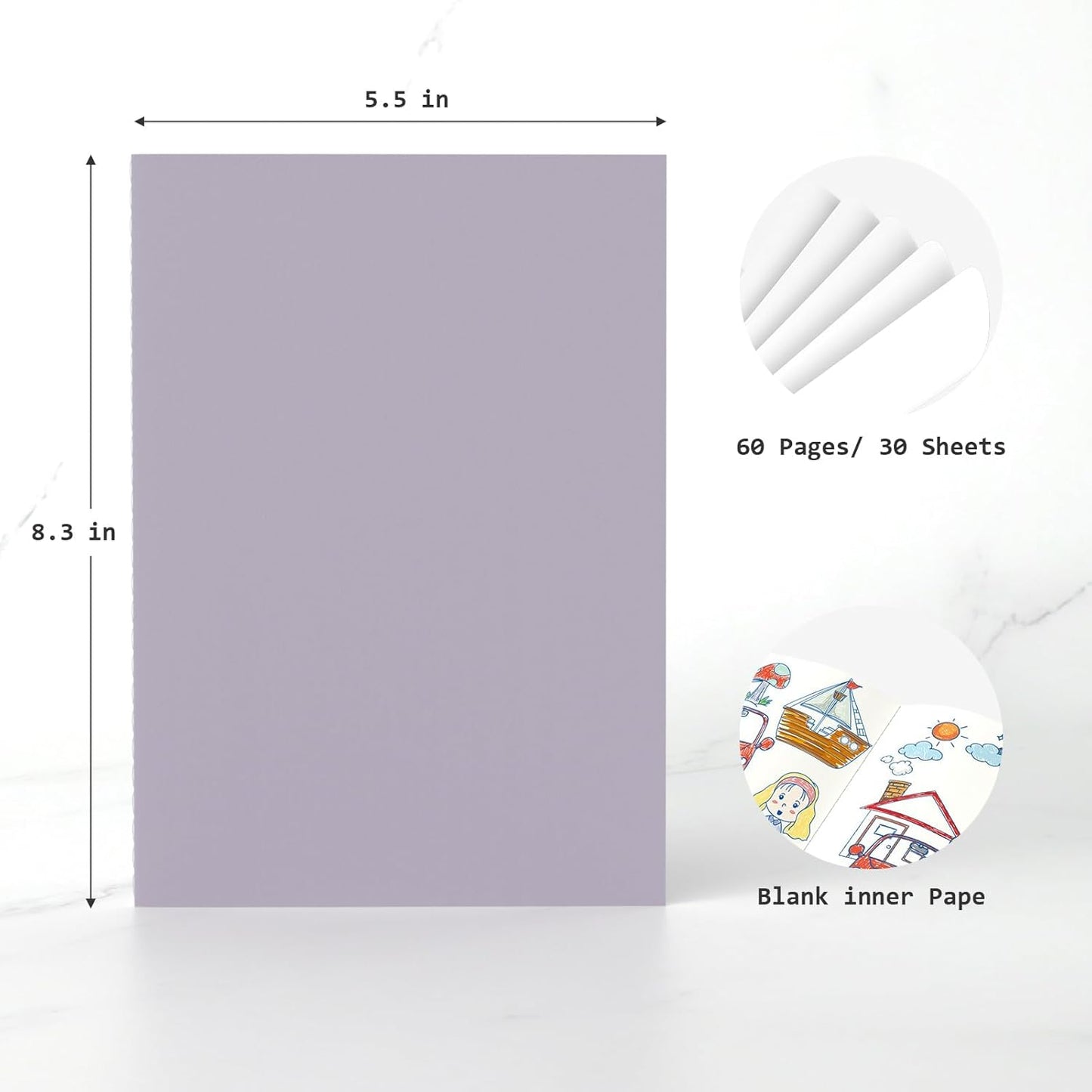 Oucaru Journaling Notebooks A5 Notebook college Blank Sketch Book 16 Pack Small Kraft Notebooks Bulk 8.3x5.5 Inches, 16 Colors Drawing Notebook Soft Cover Steno Pads School Supplies