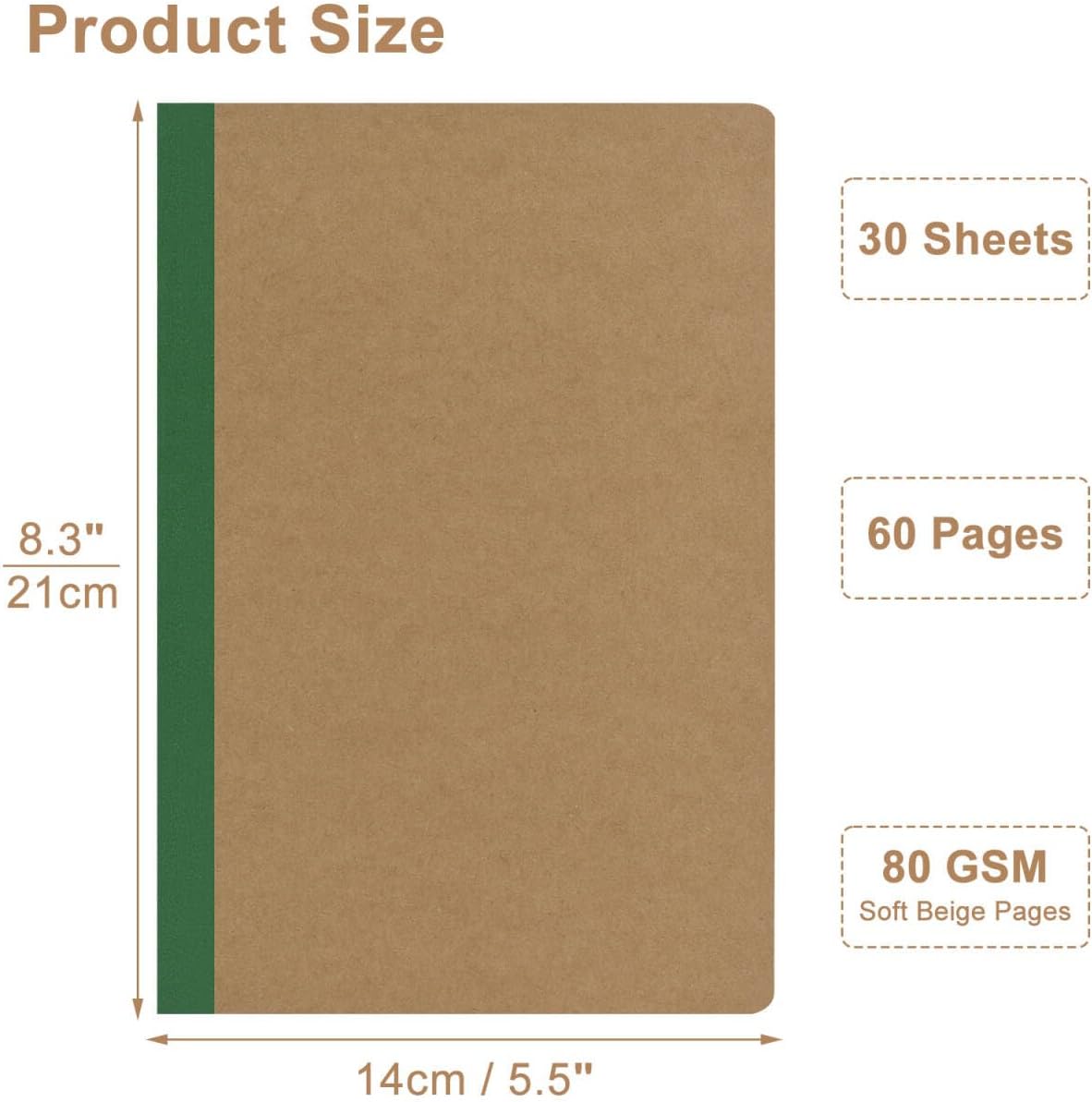 ZCZN 8 Pack Colorful Lined Notebooks Bulk, A5 Journals with 8 Colors, 60 Pages/30 Sheets, 8.3x5.5 Inch, College Ruled Paper, Travel Writing Journal Notebooks for Work,School(8 pack,8 colors-lined)