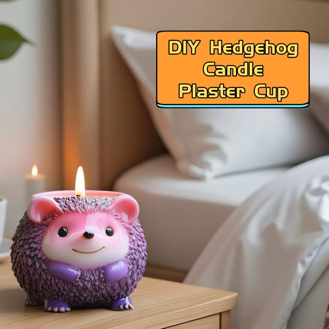 Animal Resin Molds Silicone 3D Cute Hedgehog Epoxy Resin Plaster Candle Holder Wax Molds for Candle Making, Art Crafts DIY Unique Display Home Decor