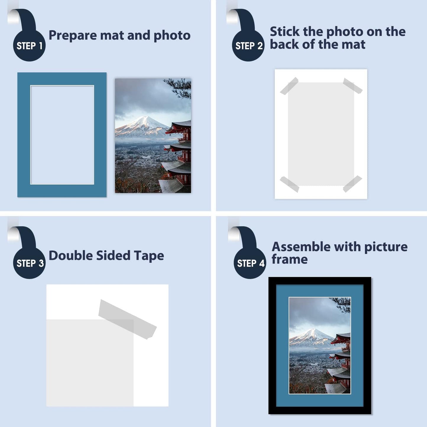 Mat Board Center, Pack of 20, 5x7 Mixed Colors White Core Picture Mats Mattes Matting for 4x6 Photo